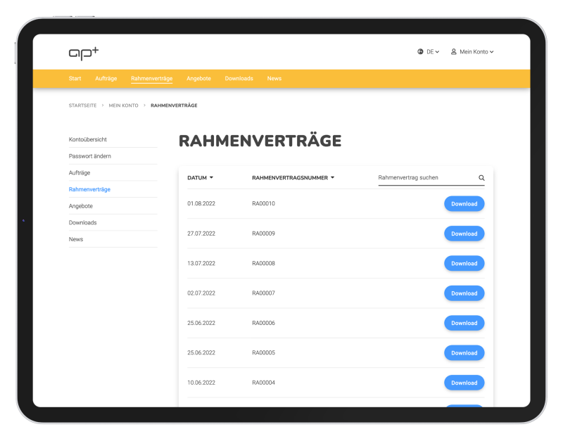 Kundenportal APplus-Edition